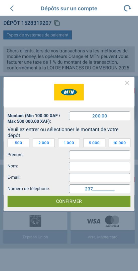 montant et numero