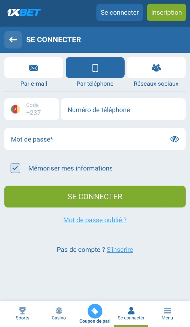 connexion par telephone