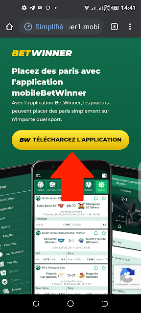 Télécharger l’application Betwinner pour android